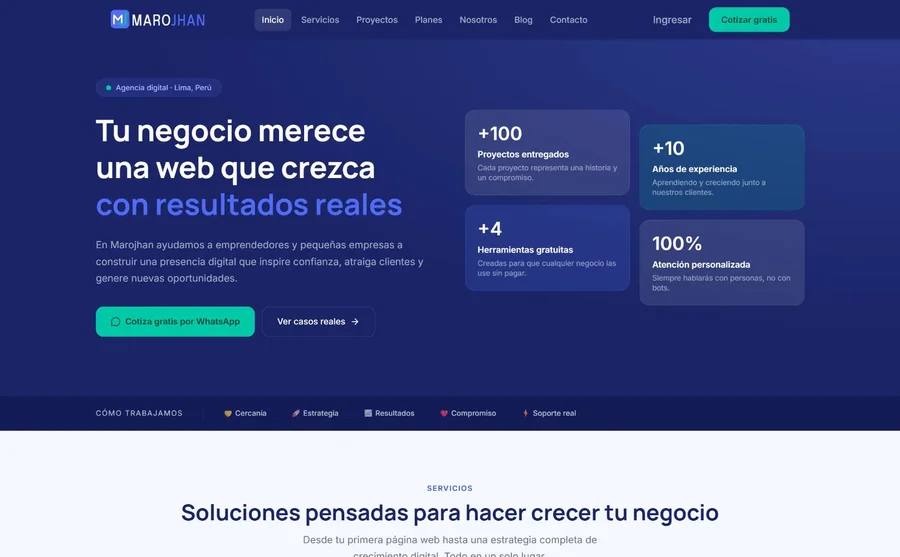 Sitio web de Marojhan Digital